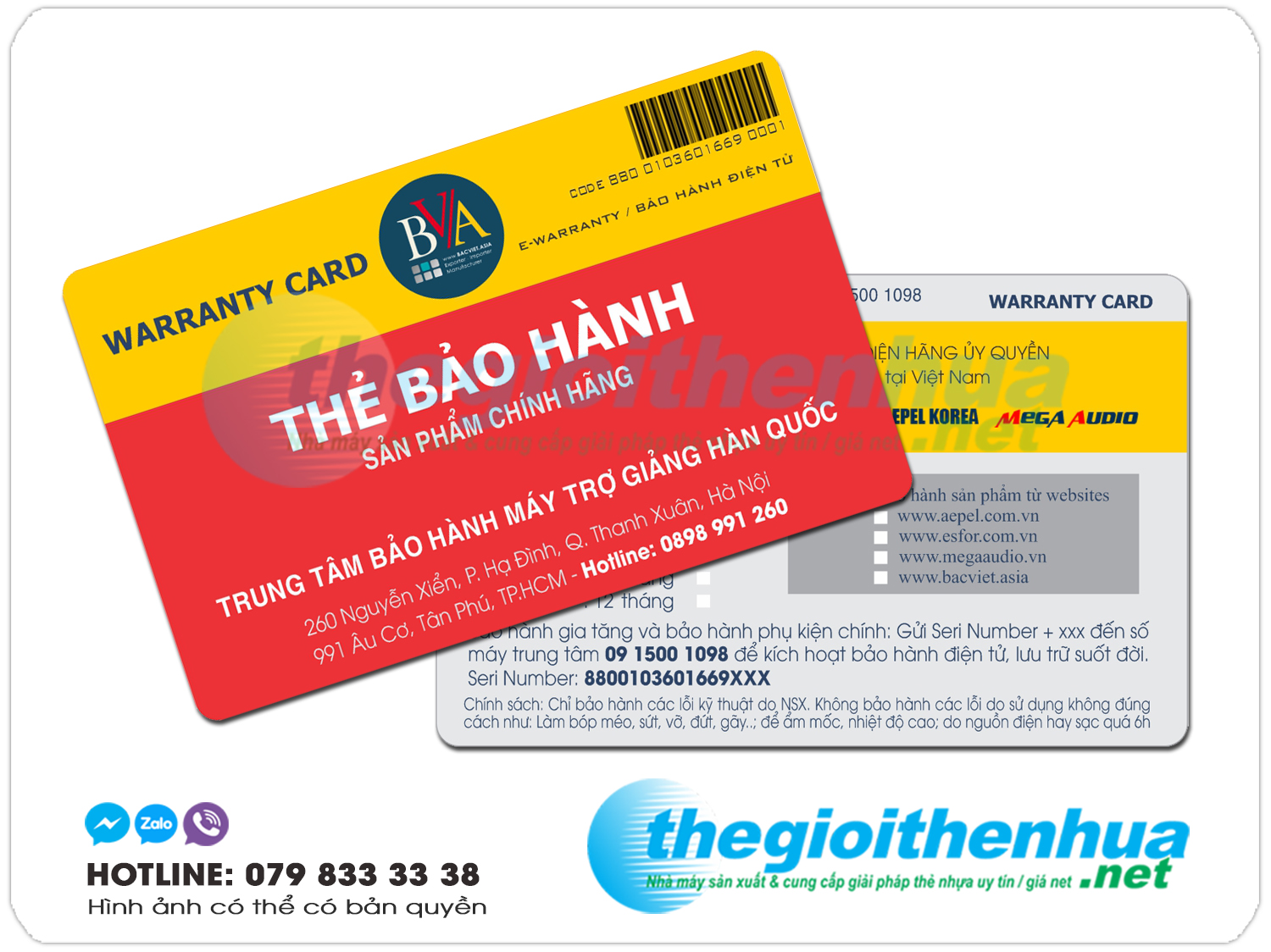 In Thẻ Bảo Hành Sản Phẩm Chính Hãng - Bảo Hành Máy Trợ Giảng