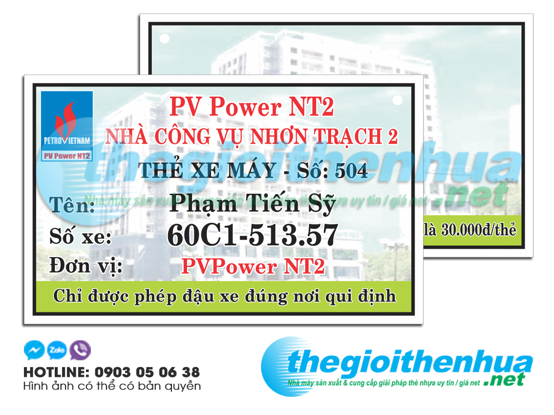 In thẻ giữ xe cho Petro VietNam