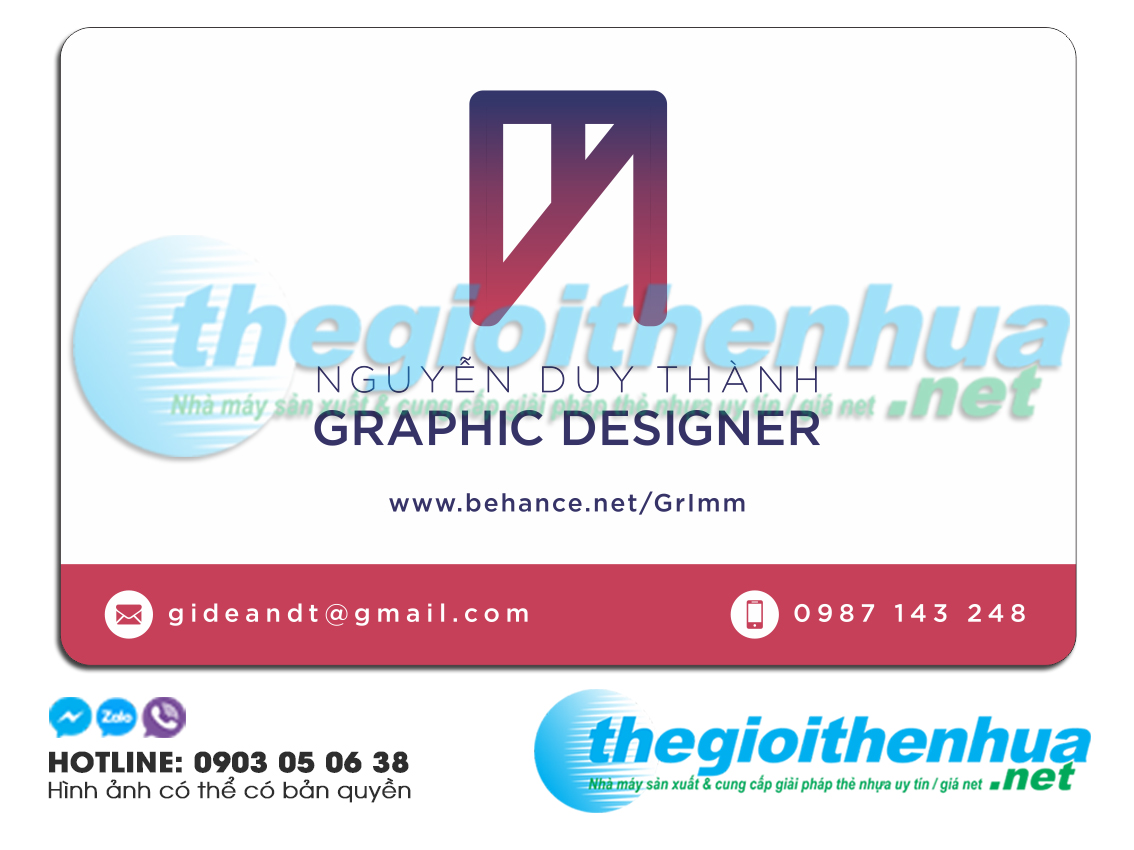 In name card nhựa trong cho công ty Behance