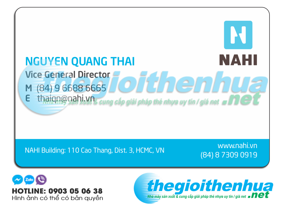 In name card trong suốt cho công ty NaHi