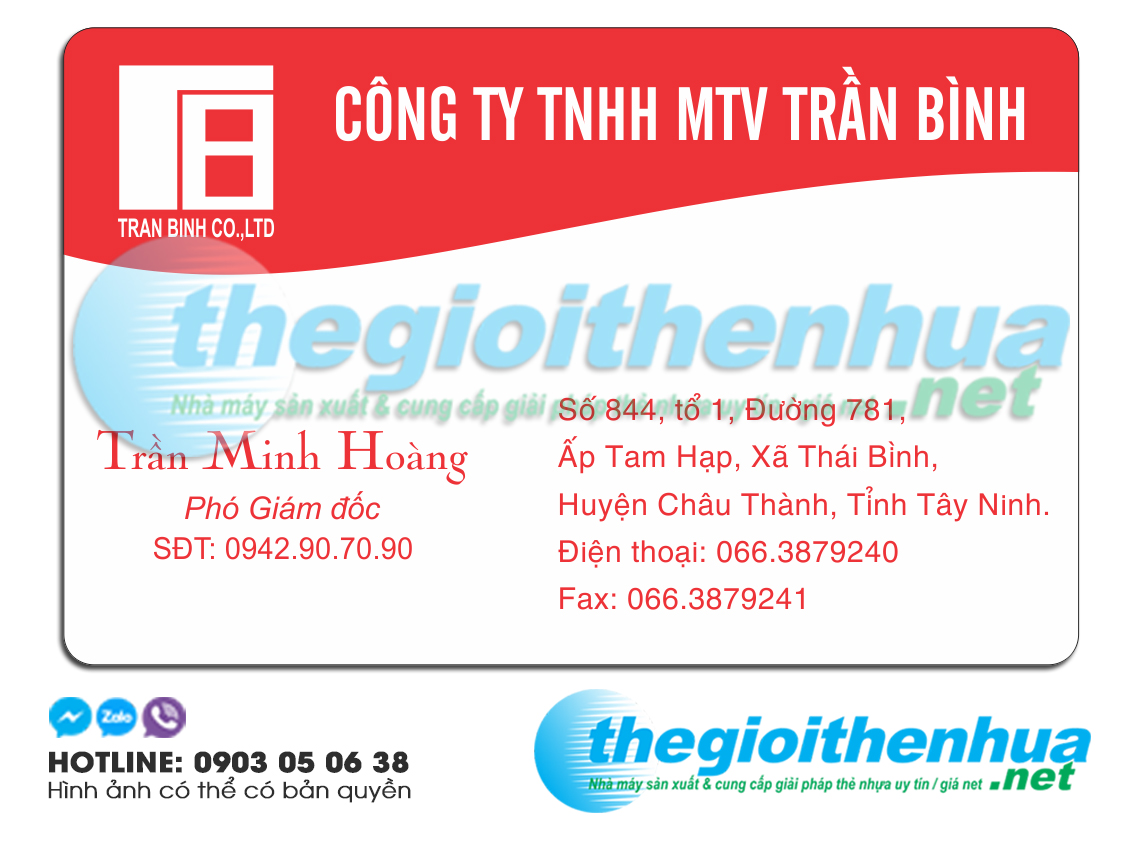 In name card giám đốc cho công ty Trần Bình