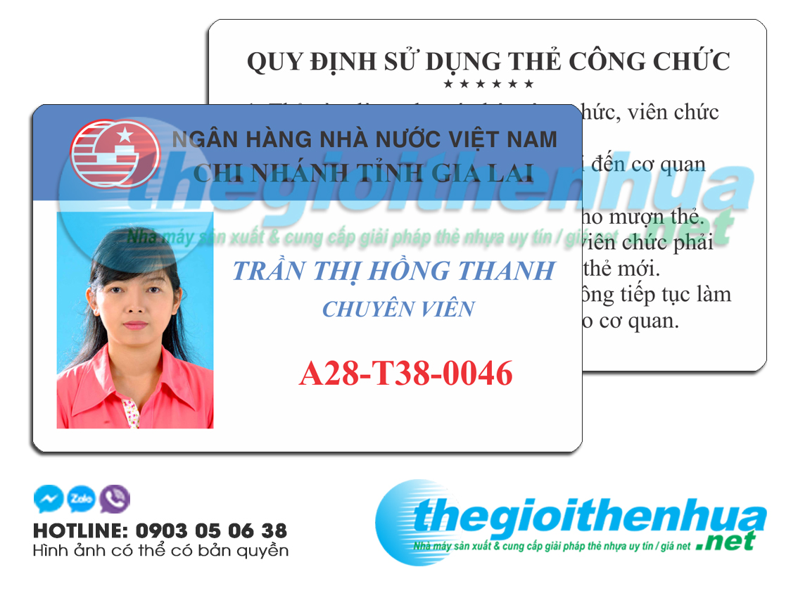 In thẻ nhân viên cho ngân hàng Gia Lai
