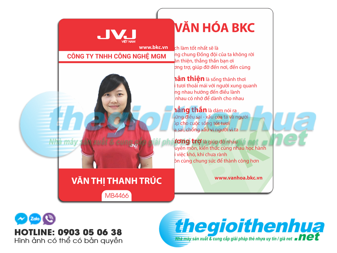 In thẻ nhân viên cho công ty Công Nghệ MGM