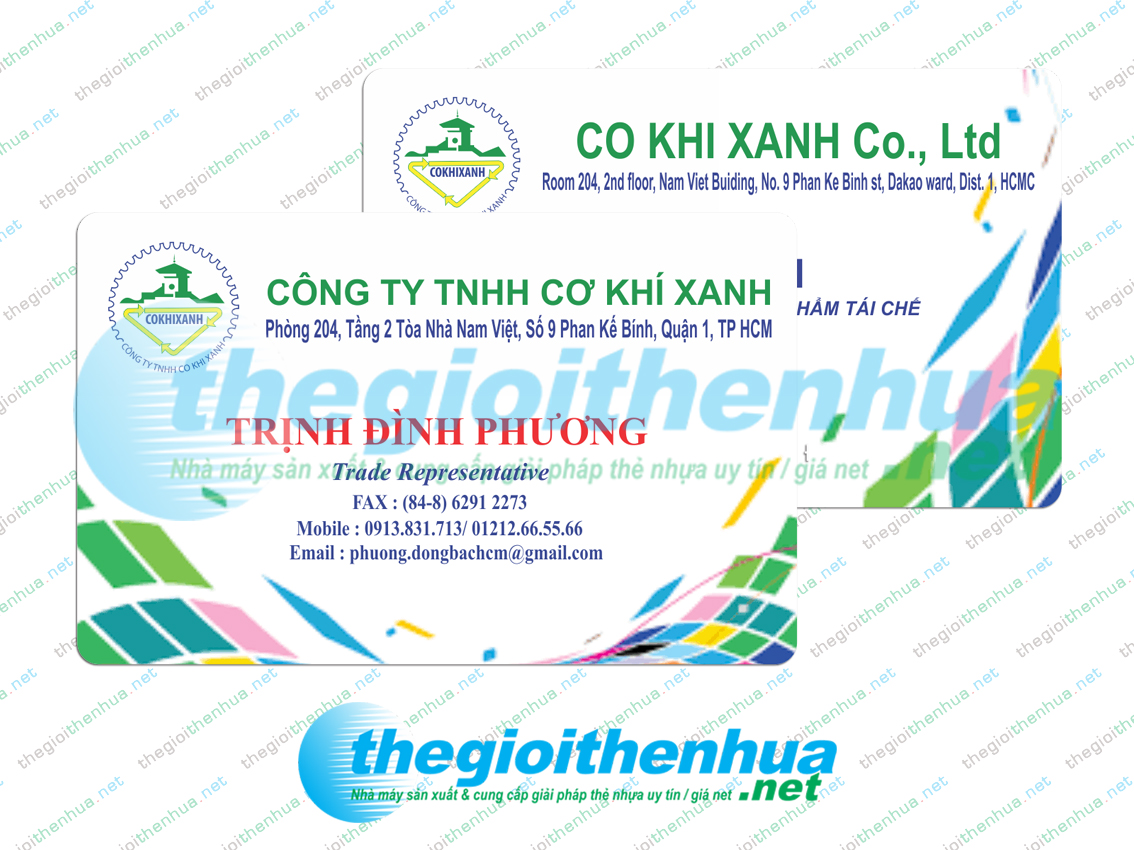 In member card cho công ty TNHH Cơ Khí Xanh