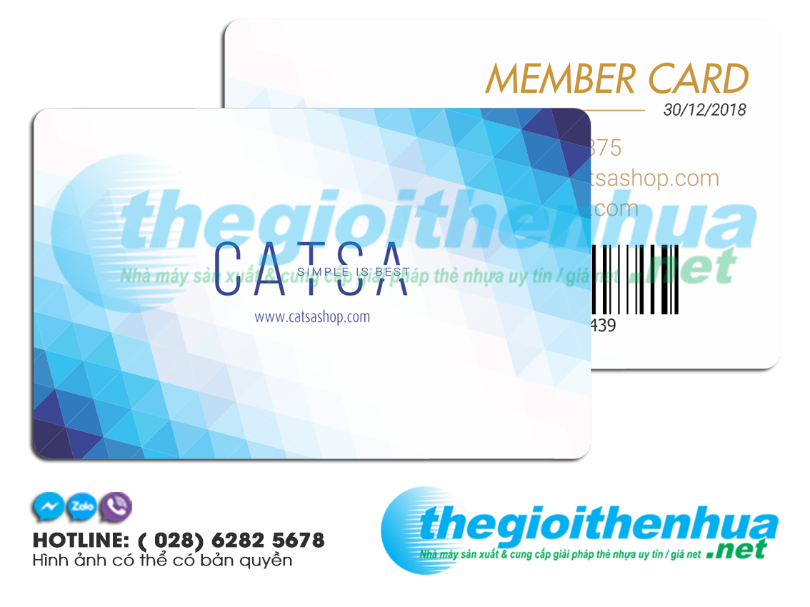In member card cho Catsa Shop