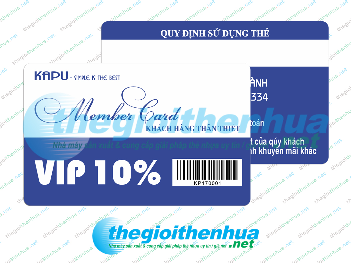 In thẻ nhựa khách hàng thành viên - Member card