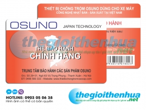 In thẻ bảo hành chính hãng các sản phẩm Osuno