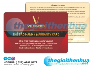 In thẻ bảo hành cho công ty VILANDIO