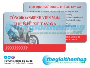 In thẻ giữ xe cho công đoàn bệnh viện