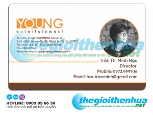 In name card học viên cho công ty Young Entertainment