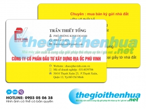 In name card nhựa cho công ty địa ốc Phú Vinh