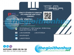 In name card nhựa cho công ty cổ phần PTC FURNITURE