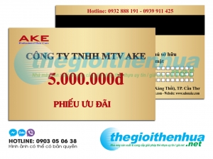 In thẻ ưu đãi cho công ty TNHH MTV AKE