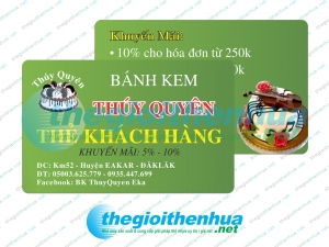 In thẻ khách hàng cho tiệm Bánh Kem Thúy Quyên