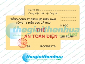 In thẻ an toàn điện cho công ty điện lực Cà Mau