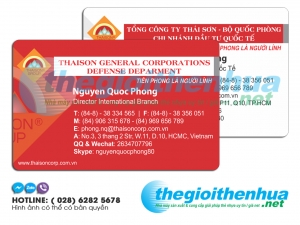 In name card nhựa cho công ty Thái Sơn Group